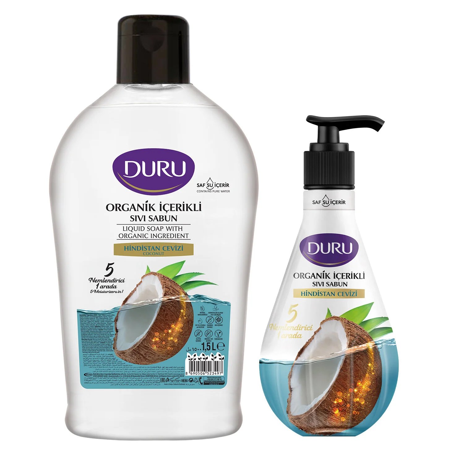 Duru Organik İçerikli Hindistan Cevizli Sıvı Sabun 500Ml